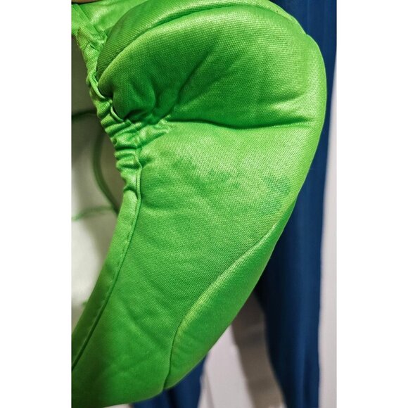 Luigi Girls Costume XL Mario Nintendo Halloween with Mustache Stick Hat Gloves - Picture 9 of 15